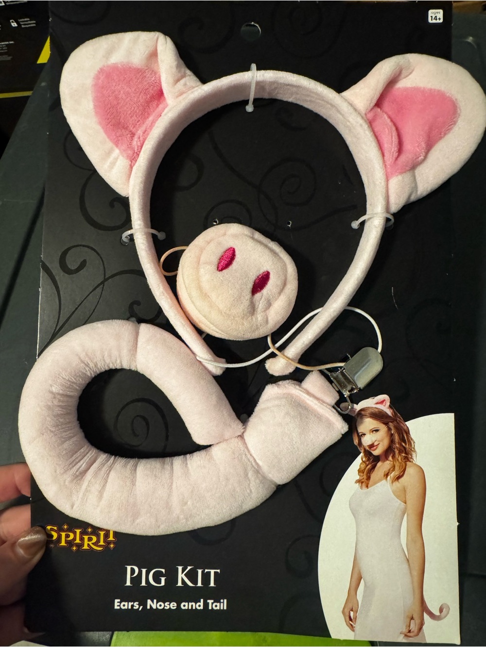 Spirit Plush Pig Ears, Nose & Tail Set - Light Pink